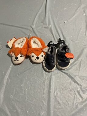 Kids Plush Fox Slippers - Orange - Unbranded 1095